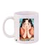 Girl Printed Ceramic Coffee Mug White/Beige/Red 11ounce