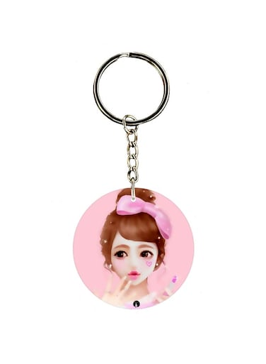 Girl Printed Dual Sided Keychain