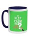 Keep Calm And Ask Question Printed Coffee Mug Blue/Green/White 325ml