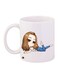 Cartoon Girl Printed Coffee Mug White/Brown/Blue