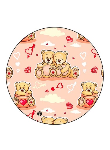 Bears Printed Fridge Magnet Round Multicolour