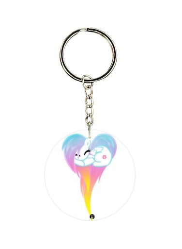 Cat Printed Single Sided Keychain