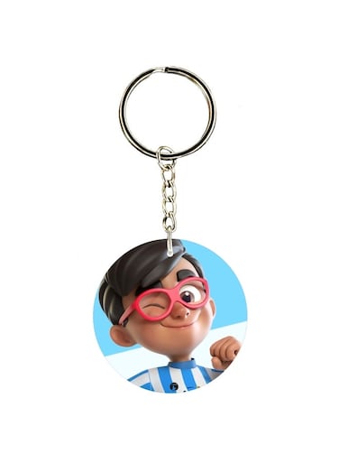 Cartoon Themed Single Sided Keychain