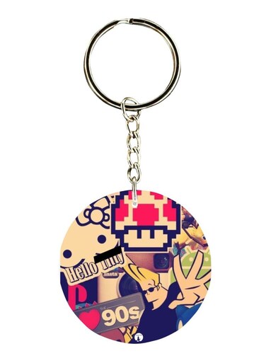 Double Sided Random Things Printed Keychain