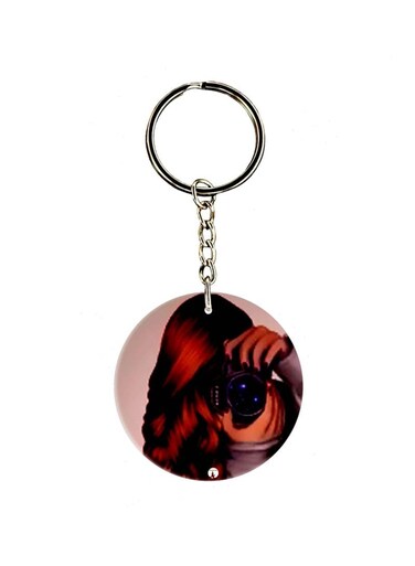 Girl Printed Dual Sided Keychain