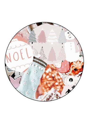 Christmas Printed Fridge Magnet Round Multicolour