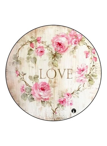 Love Printed Fridge Magnet White/Green/Pink 5.5cm