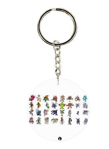 Anime Digimon Double Side Printed Keychain