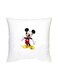Mickey Mouse Printed Decorative Cushion White/Black/Red 16x16inch