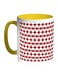 Decorative Lines And Circles Printed Coffee Mug White/Red/Yellow 11ounce