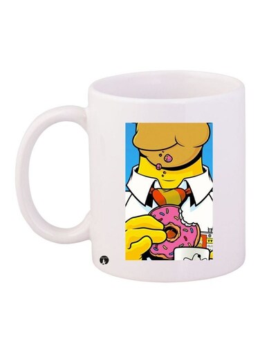 The Simpsons Printed Coffee Mug White/Yellow/Pink 11ounce