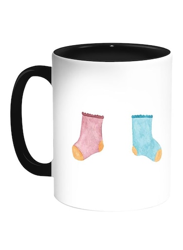 Baby Socks Printed Coffee Mug White/Black 11ounce