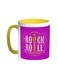 Rock And Roll Printed Coffee Mug Yellow/White 11ounce