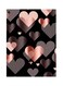 Heart Themed Metallic Plate Pink/White/Black 20x15cm