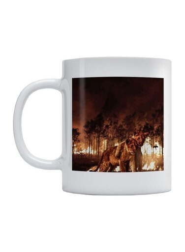 Young Lions Printed Mug White/Black/Brown