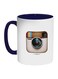 Instagram Logo Printed Coffee Mug White/Dark Blue/Beige 11ounce