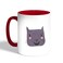 Happy Cat Printed Coffee Mug, Red 11 Ounce