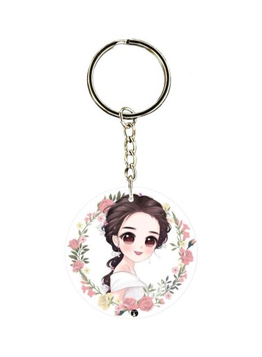 Cartoon Printed Double Sided Keychain