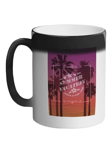 Summer Vacation Have A Fun Time Printed Colour Changing Coffee Mug Black 11ounce