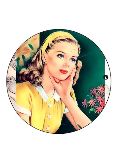 Vintage Art Printed Fridge Magnet Multicolour