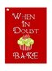 When In Doubt Bake Themed Metallic Plate Red/White/Yellow 20x15cm