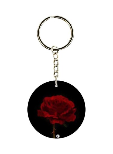 Double Sided Rose Printed Keychain