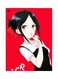 Cartoon Girl Printed Metallic Plate Red/Black/White 20x15cm