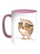 Owl Printed Coffee Mug White/Pink 11ounce