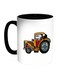 Car Agricultural Printed Coffee Mug White/Yellow/Blue 11ounce
