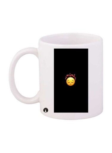 Emojis Printed Mug White/Black/Yellow Standard Size