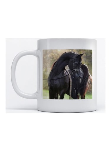 Mug Arabic Horse For Coffee And Tea White