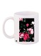 Flower Printed Coffee Mug White/Black/Pink 11ounce