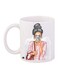 Cartoon Girl Printed Coffee Mug White/Pink/Grey 11ounce