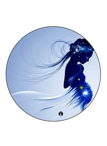 Woman Printed Fridge Magnet Round Multicolour