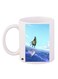 Cartoon Printed Coffee Mug White/Blue/Green 11ounce