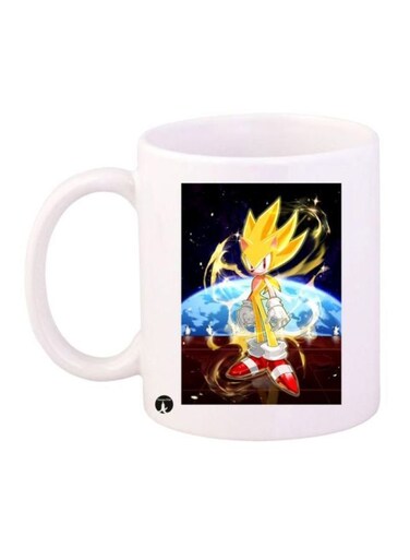 Sonic Printed Coffee Mug White/Yellow/Blue