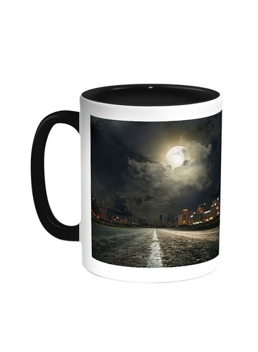 Moon Light Printed Coffee Mug Black/White 11ounce