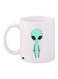 Alien Printed Coffee Mug White/Green/Black 11ounce