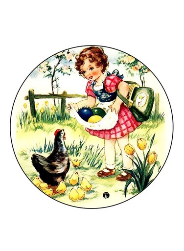 Vintage Art Printed Fridge Magnet Multicolour