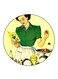 Vintage Art Printed Fridge Magnet Multicolour