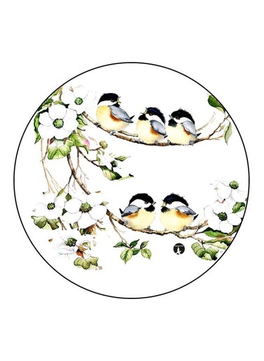 Nature Printed Fridge Magnet White/Yellow/Green 5.5cm