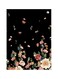 Floral Themed Metallic Plate Black/Beige/Green 20x15cm