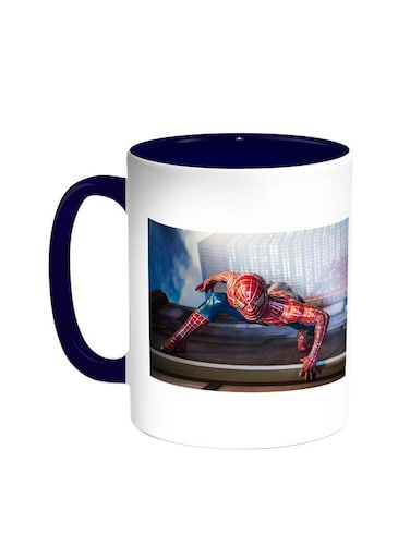 Spider Man Printed Coffee Mug Blue/White 11ounce