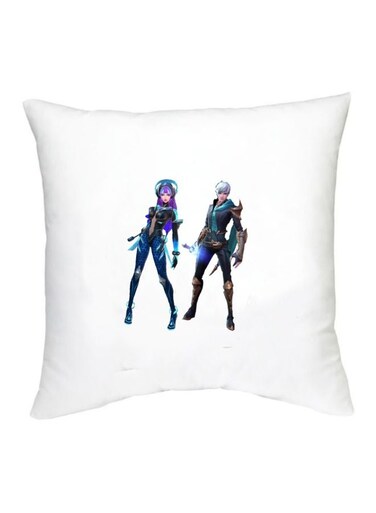 Mobile Legends Character Printed Cushion White/Black/Blue 16x16inch
