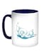 Rabbit Printed Coffee Mug Blue/White 11ounce