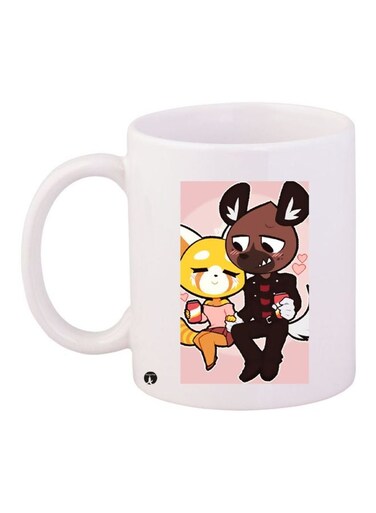 Cartoon Printed Coffee Mug White/Brown/Yellow