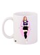Girl Printed Coffee Mug White/Pink/Beige 11ounce