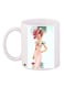 Anime Girl Printed Coffee Mug White/Pink/Beige 11ounce