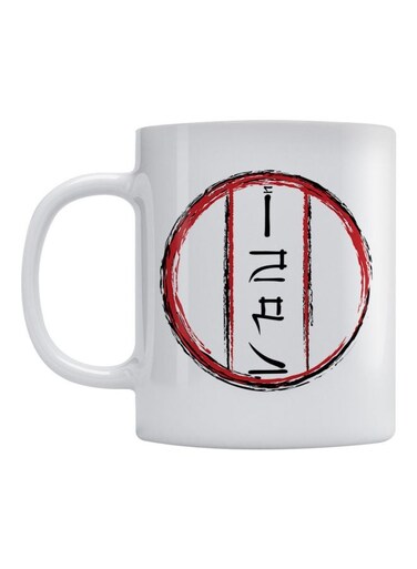 Japanese Art Printed Ceramic Mug White/Red/Black