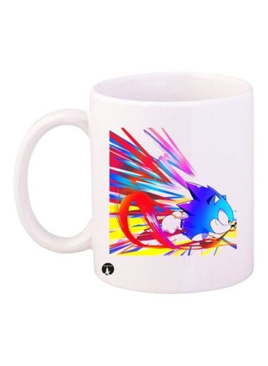 Sonic Printed Coffee Mug White/Blue/Red